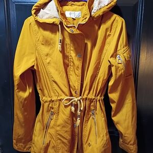 Women's Mustard Hooded Bomber Jacket
